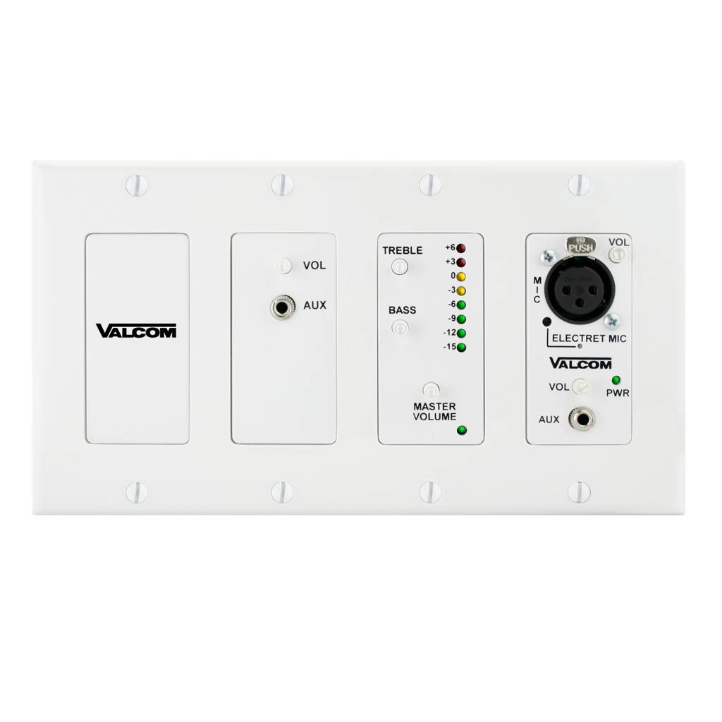 V-9985-W | Four Channel In-Wall Audio Mixer with Remote