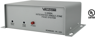 V-2000A | 1 Zone, One-Way, Page Control with Power
