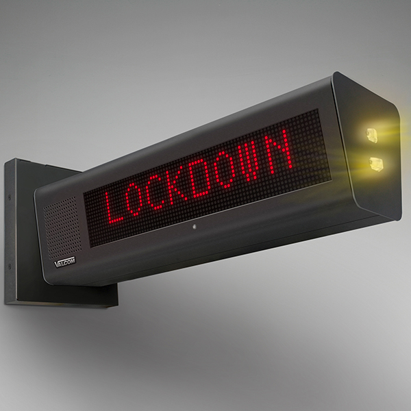 VL522BK-F-IC | Double-Sided IP Text Sign with Speaker and Flashers, 20 ...